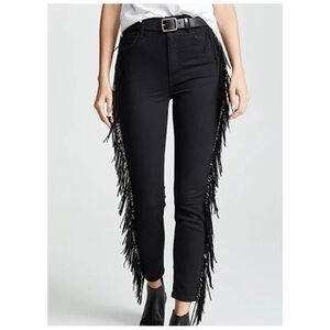 Mother The Swooner Ankle Fringe High Rise Jeans in The Whip